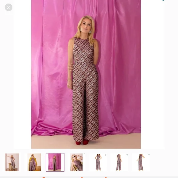 ANTONIO MELANI Geometric Patterned Jumpsuit with Belt - Picture 2 of 2